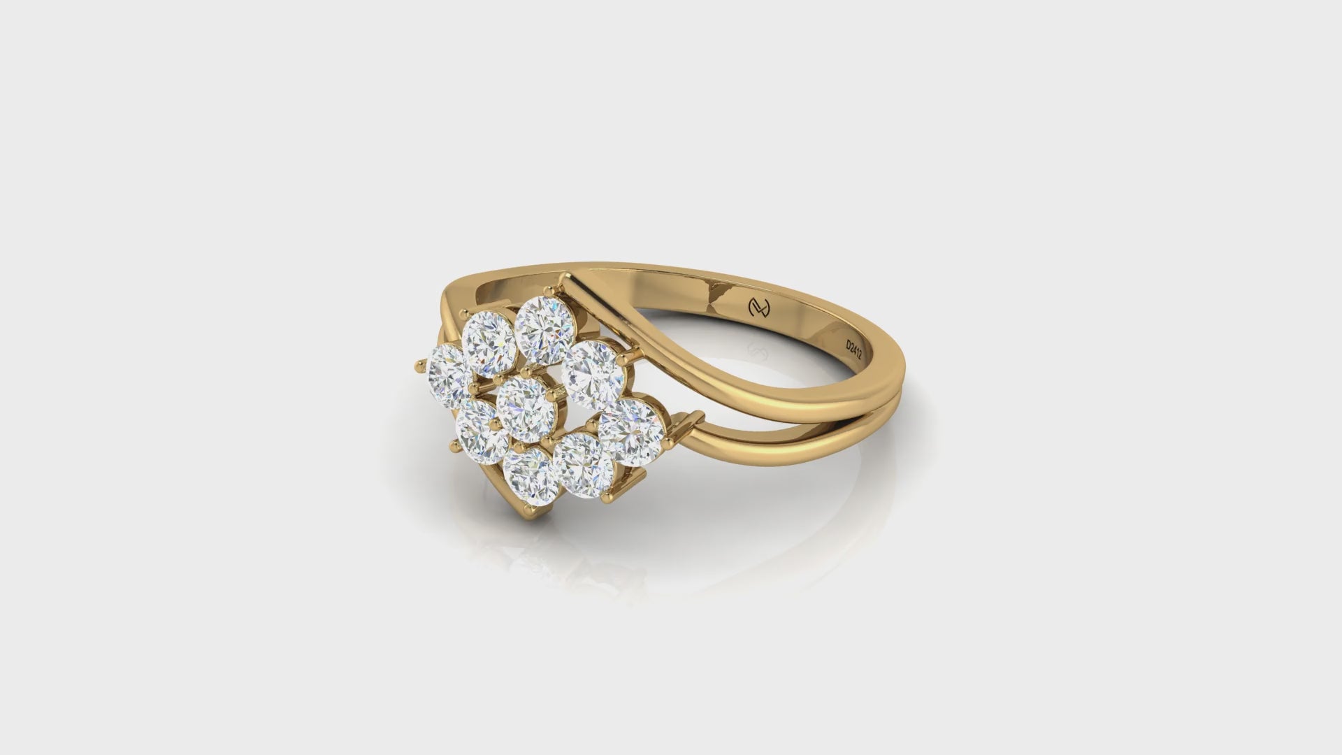 The Brilliant Asymmetrical Flower Diamond Ring