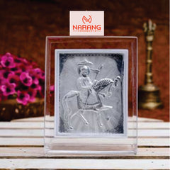 Ramapir Ji Frame - 999 Pure silver , 3.5 x 4.5 Inch