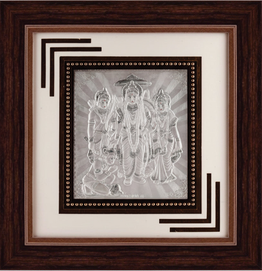 Ram Darbar Frame - 999 Pure silver , 12 x 13 Inch