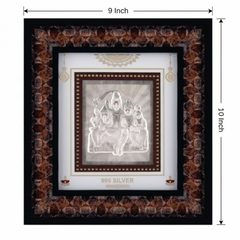 Shiva Parivar Frame - 999 Pure silver , 9 x 10 Inch