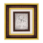 Shiv Parivar Frame - 999 Pure silver , 8.5 x 9.5 Inch