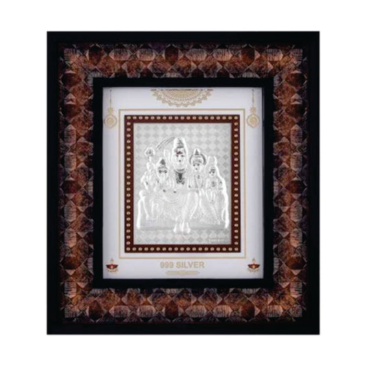 Shiva Pariwar Frame - 999 Pure silver , 7 x 8 Inch