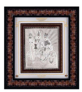 Shiva Parivar Frame - 999 Pure silver , 10 x 11 Inch