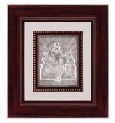 Shiv Parivar Frame - 999 Pure silver , 9 x 10 Inch