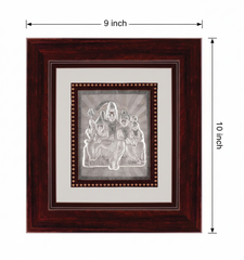 Shiv Parivar Frame - 999 Pure silver , 9 x 10 Inch