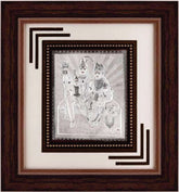 Shiv Parivar Frame - 999 Pure silver , 12 x 13 Inch