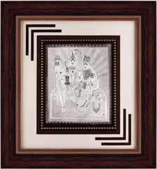 Shiv Parivar Frame - 999 Pure silver , 12 x 13 Inch