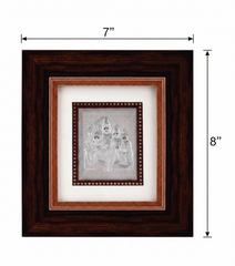 Shiva Parivar Frame - 999 Pure silver , 7 x 8 Inch