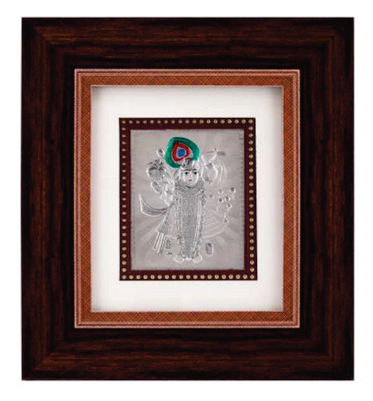 Shree Nathji Frame - 999 Pure silver , 7 x 8 Inch