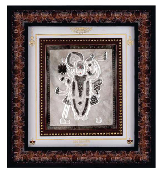 Shree Nathji Frame - 999 Pure silver , 10 x 11 Inch