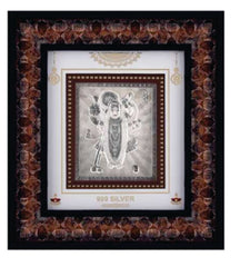 Shree Nathji Frame - 999 Pure silver , 9 x 10 Inch