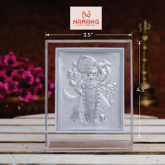 Shreenathji Frame - 999 Pure silver , 3.5 x 4.5 Inch