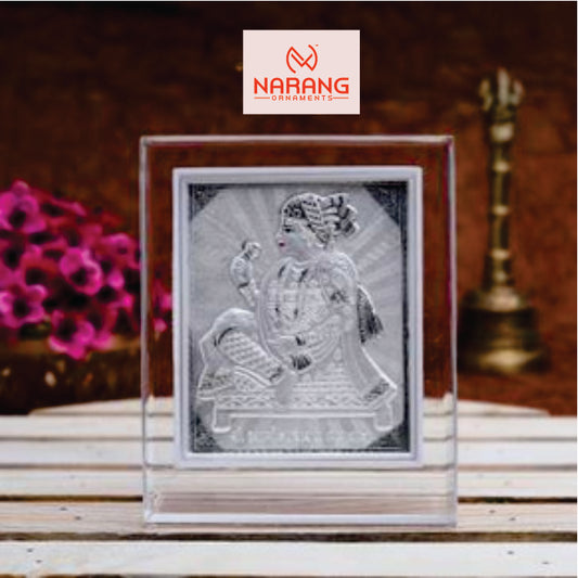 Swaminarayan Frame - 999 Pure silver , 3.5 x 4.5 Inch