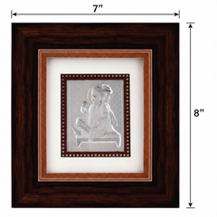 Swami Narayan Frame - 999 Pure silver , 7 x 8 Inch