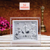 Tri Murti Frame - 999 Pure silver , 3.5 x 4.5 Inch