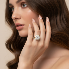Double-Shank With Diamond Halo