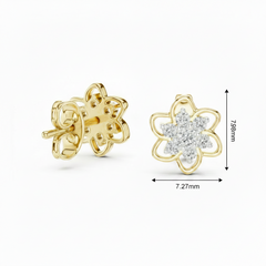 Open Petal Diamond Flower