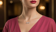 Infinity Design Silver Necklace For Women With Chain