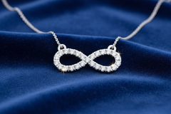 Infinity Design Silver Necklace For Women With Chain