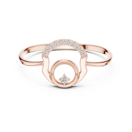 Celestial Geometric Open Circle Ring