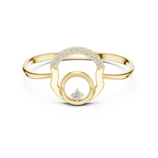 Celestial Geometric Open Circle Ring