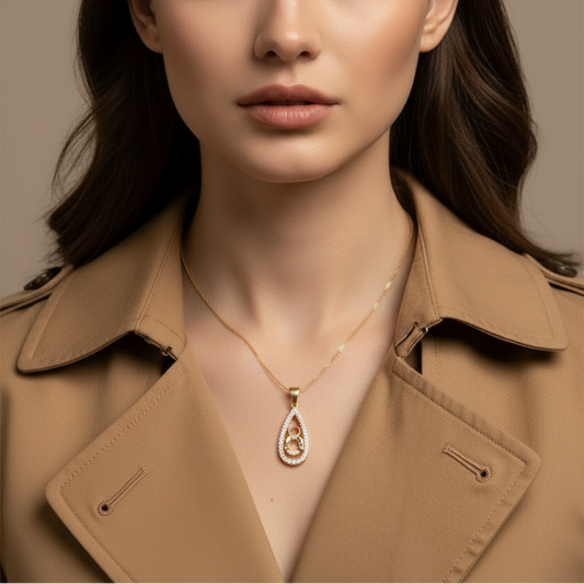 Everyday Elegance Diamond Teardrop Figure Pendant