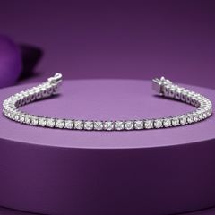 Chic & Sleek Gold Round Diamond Bracelet