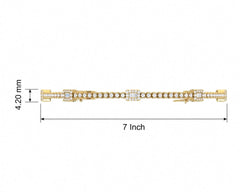 Art Deco Inspired Baguette & Round Diamond Cuff Bracelet