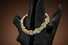 Sparkling Two-Stone Baguette and Round Diamonds Bracelet