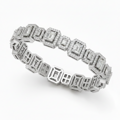 Sparkling Two-Stone Baguette and Round Diamonds Bracelet
