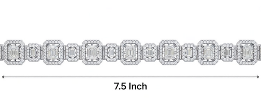 Sparkling Two-Stone Baguette and Round Diamonds Bracelet