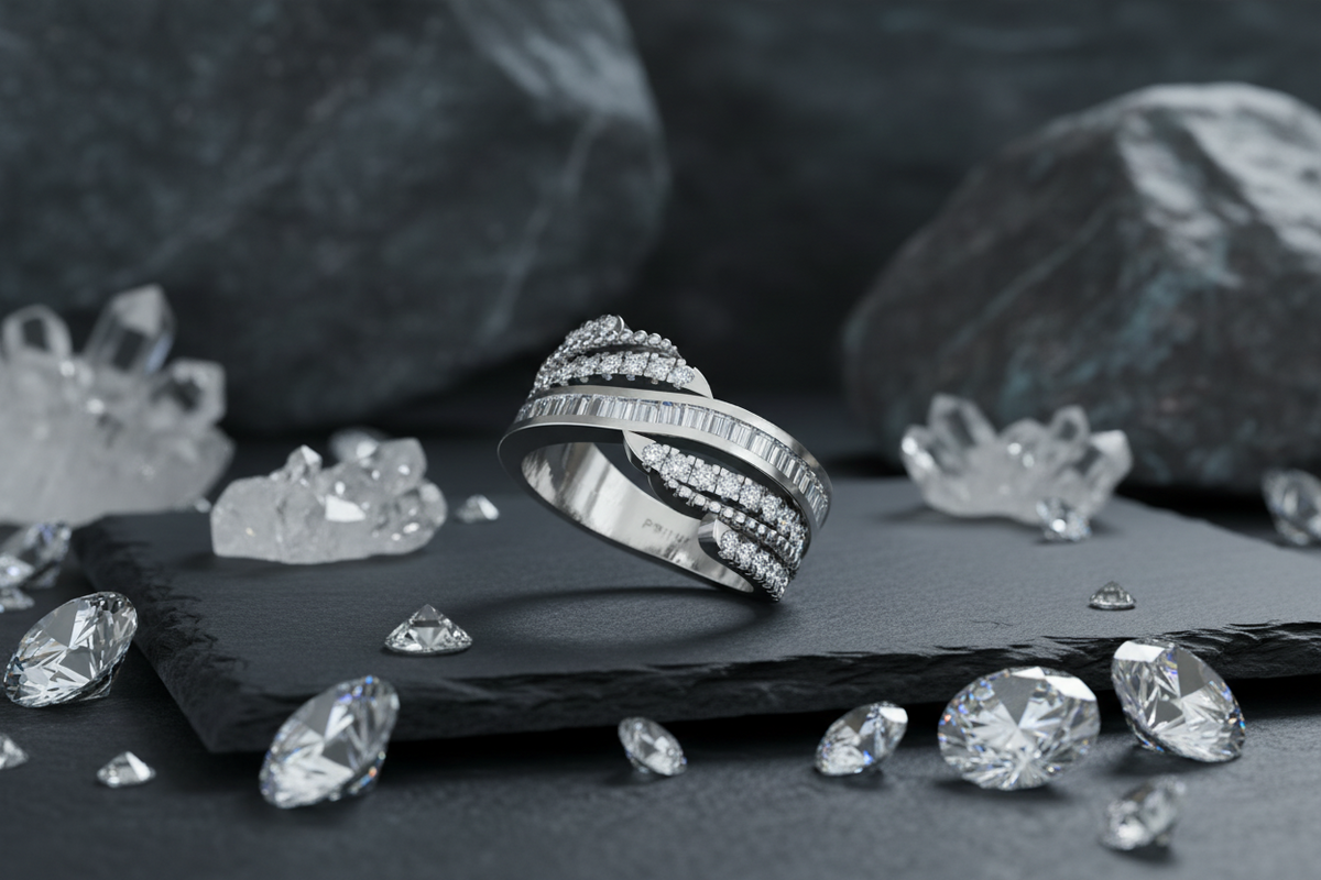 Classic Luxurious Multi-Layered Diamond Ring