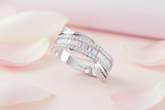 Classic Luxurious Multi-Row Mixed-Cut Diamond Fashion Band Ring