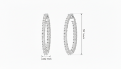 Oval Shape 4.00 Cart Diamond Inside & Out Hoop Earrings