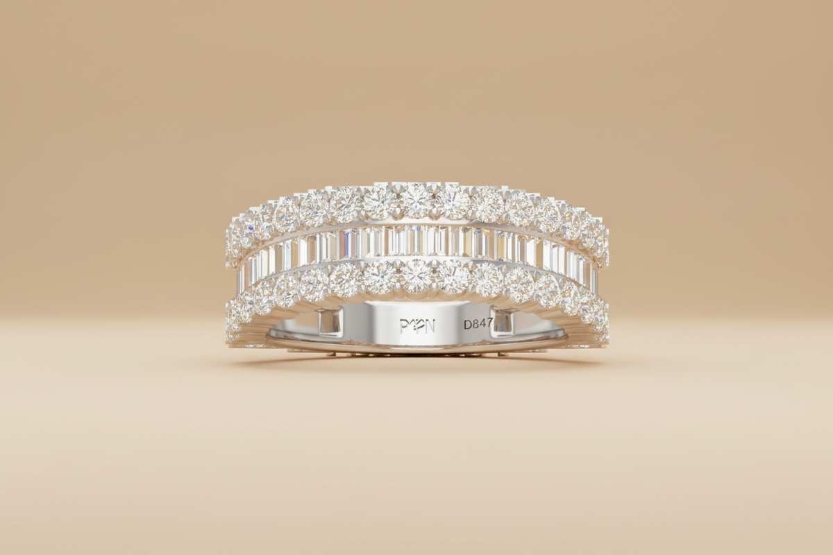 Lattice Diamond Anniversary Statement Ring