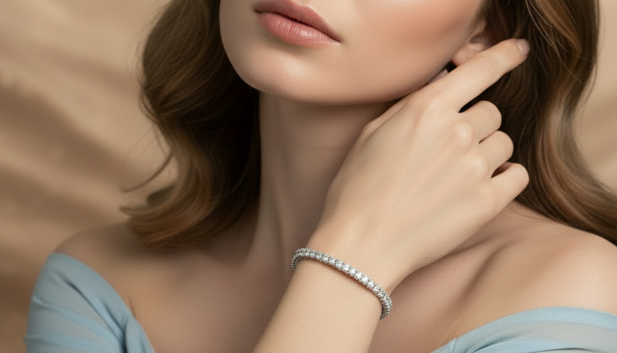 Modern Halo Diamond Flexi Bangle