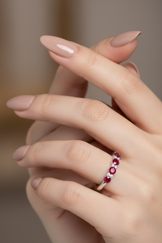 Ruby With Dimaond Nineteen Stone