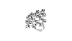 Cube Blocks Silver Ring