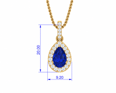 Sapphire Pear Shape Pendant