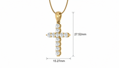 Classic Round Diamond Cross Pendant