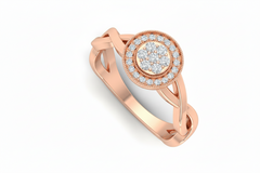 Durable Gold Cluster Diamond Anniversary Ring