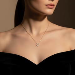 Eternal Love Diamond Heart Necklace with Chain