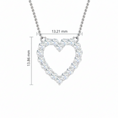Eternal Love Diamond Heart Necklace with Chain