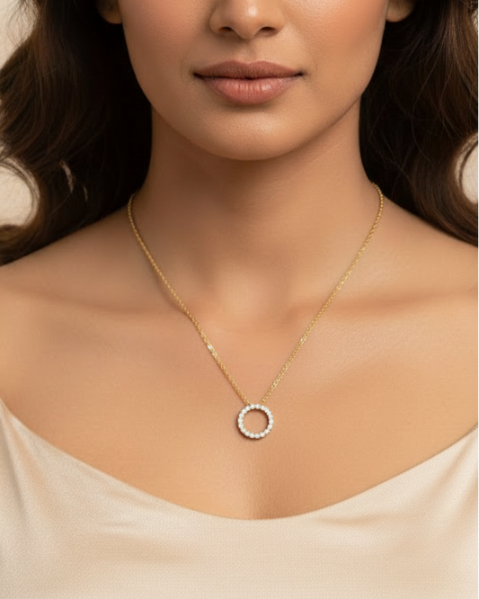Eternal Spark Open Circle Necklace With Chain