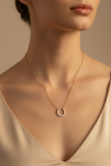 Lucky Charm Diamond Horseshoe Necklace with Chain