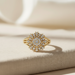 Sparkling Snowflake Diamond Ring
