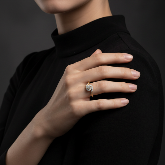 Twisted Lab Diamond Bypass Ring