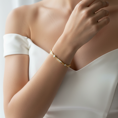 Marquise and Round Shape Diamond Link Bracelet