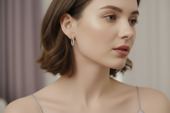 Hoop Inside-OutSide Diamond Earring in Gold