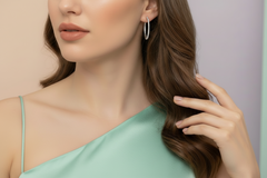 Hoop Inside-OutSide Lab Diamond Earring in Gold